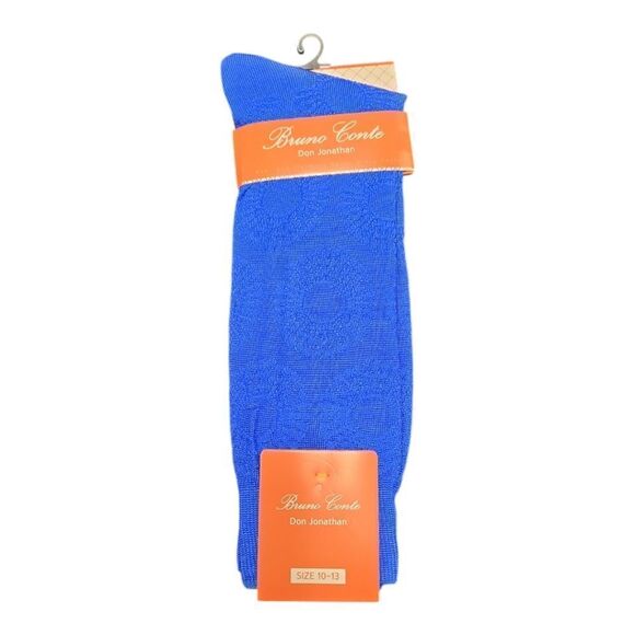 BRUNO  CONTE  MEN'S ROYAL BLUE SILKY  DRESS SOCK FASHION  COLORS. BCS2004. - Picture 1 of 3